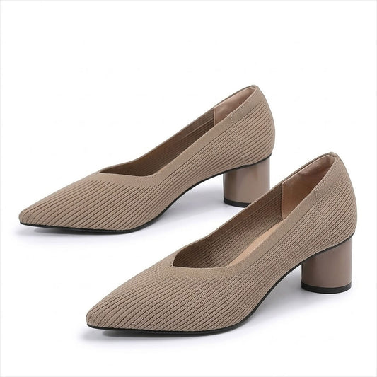 Women's Black Block Heel Pumps Halveyn