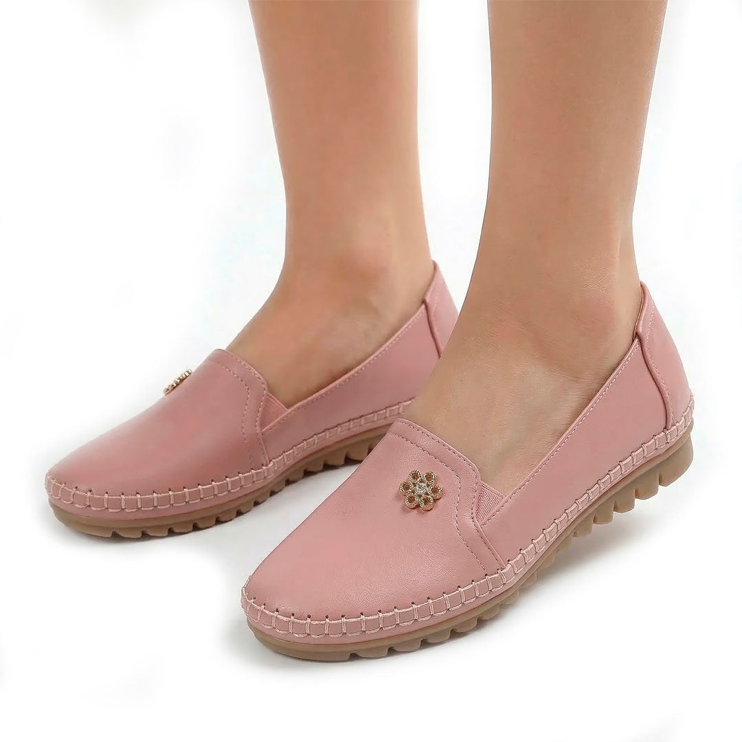 Women's Black Pebbled Slip-On Loafers Halveyn