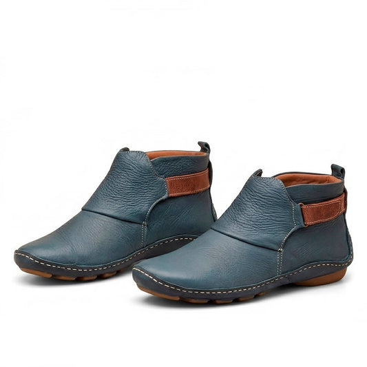 Women's Pebbled Leather Ankle Boots Halveyn
